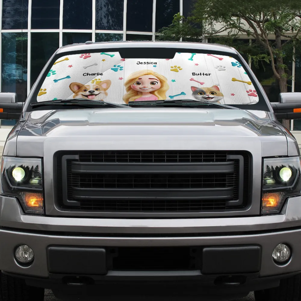 My Pet And I Are On Our Way - Personalized Auto Sunshade