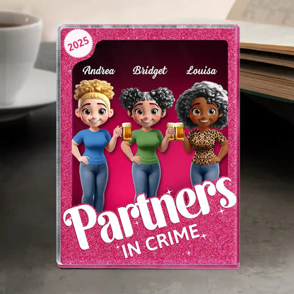 Besties Forever 3D Effect Toy Box - Personalized Custom Shaped Acrylic Plaque