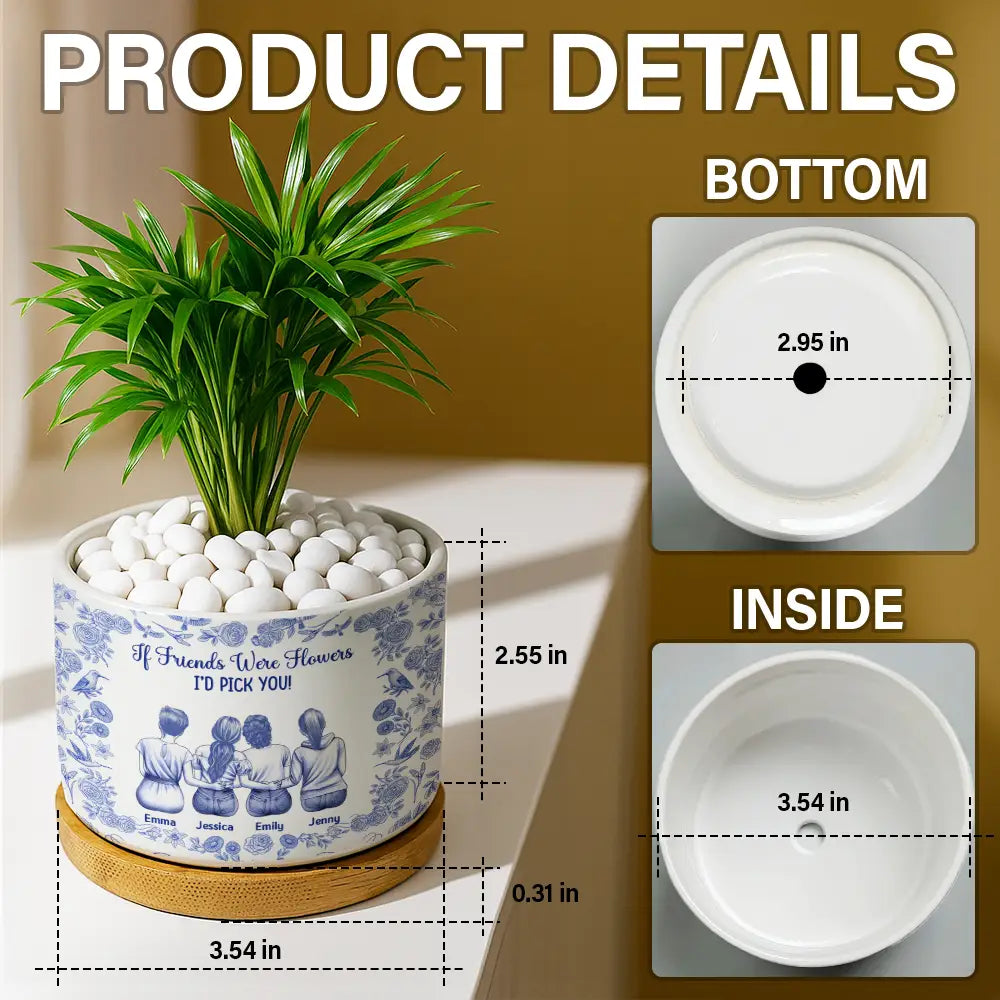 Toile De Jouy Grow An Old Friend - Personalized Ceramic Plant Pot