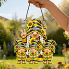 Grandma Grandkids Gnome Sunflower - Personalized Suncatcher - Gift For Grandma