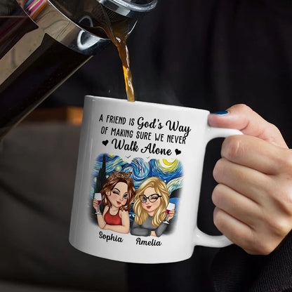 A Friend Is God's Way Besties - Personalized Mug