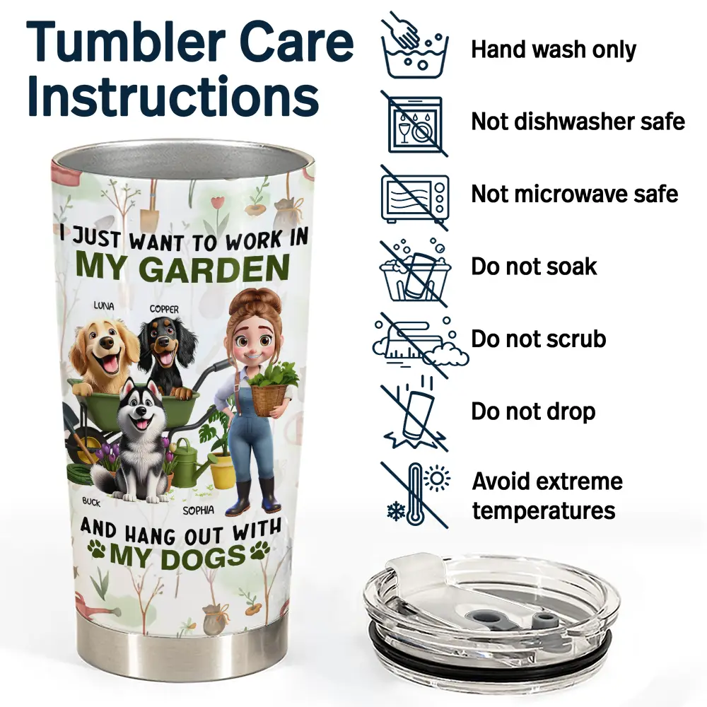 I Just Want To Work In My Garden - Personalized Tumbler