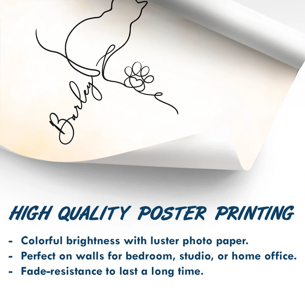 Adorable Cat Line - Personalized Poster