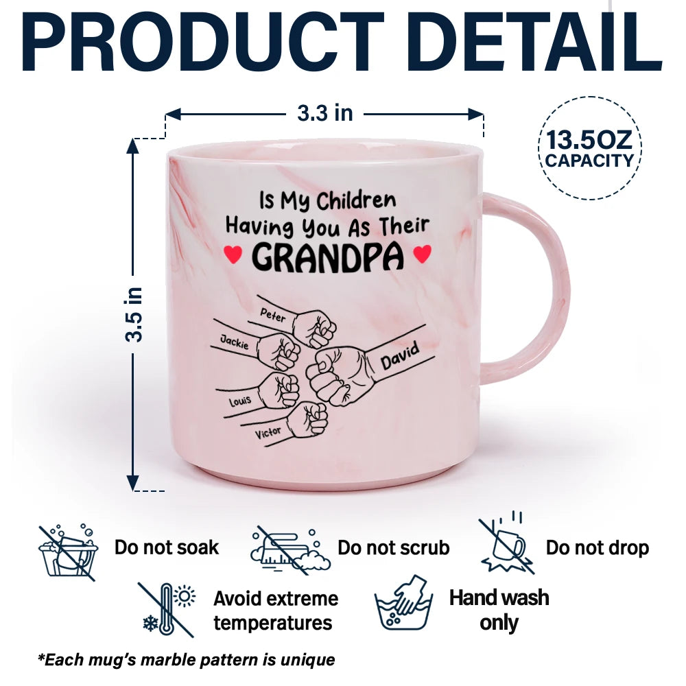 Better Than Having You As My Grandpa - Personalized Marble Mug