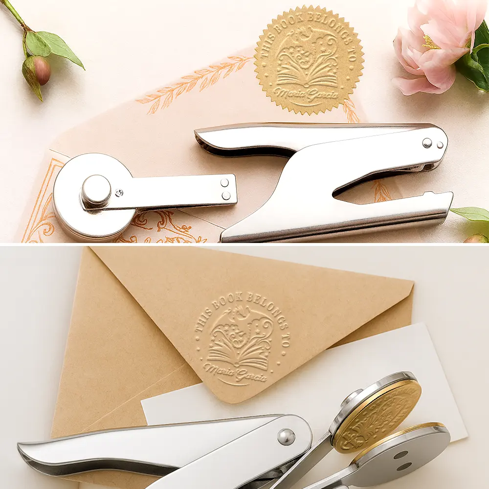 From The Library Of Book Dragon - Personalized Embosser Stamp