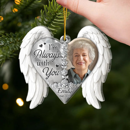Custom Photo Acrylic Ornament - Personalized Christmas Memorial Sympathy Gifts For Loss Of Mom, Dad - Guiding Me From Heaven