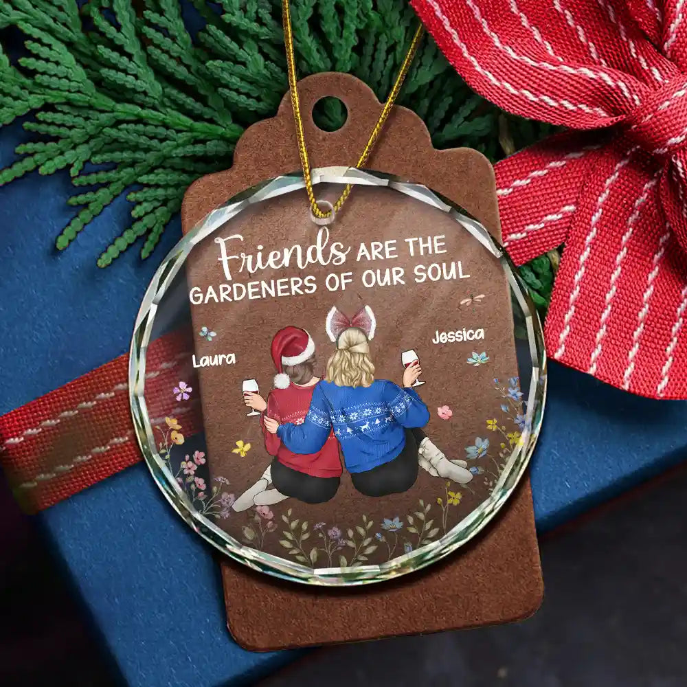 Friends Are The Gardeners Of Our Soul - Personalized Circle Acrylic Ornament