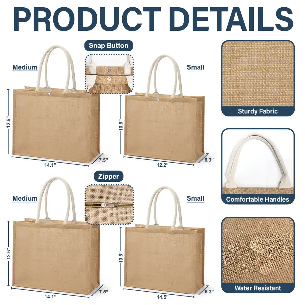 Ocean Air And Salty Hair - Personalized Jute Beach Bag