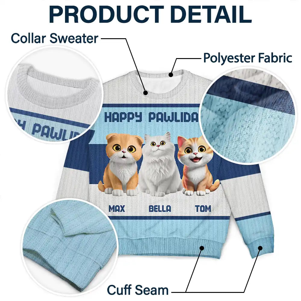 Best Cat Mom Ever Funny 3D Cute Cats - Personalized Unisex Ugly Sweater