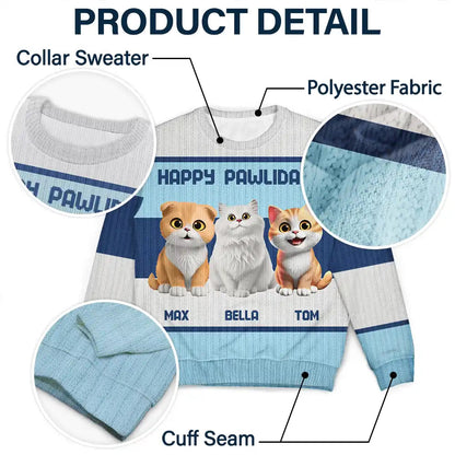 Best Cat Mom Ever Funny 3D Cute Cats - Personalized Unisex Ugly Sweater