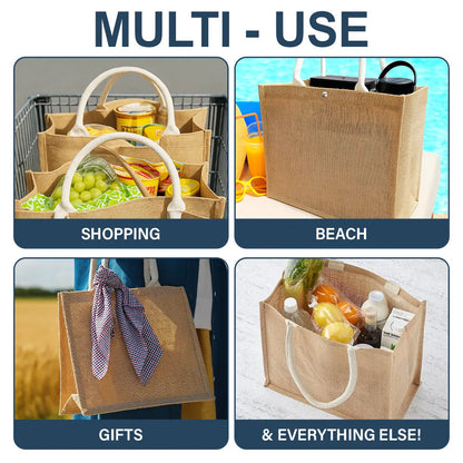 Ocean Air And Salty Hair - Personalized Jute Beach Bag