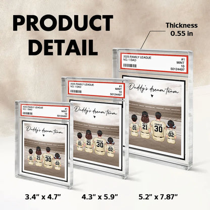 No. 1 Dad Retro Vintage Baseball Trading Card Style Personalized Acrylic Block Plaque, Gift For Dad