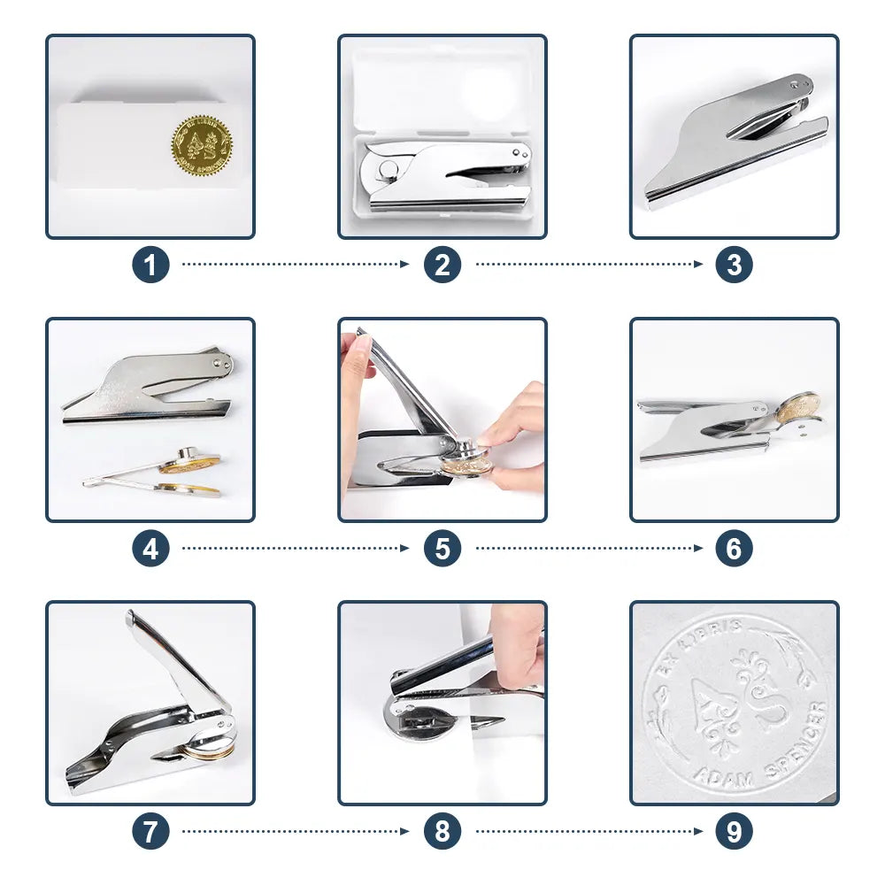 From The Library Of Bookworm - Personalized Embosser Stamp