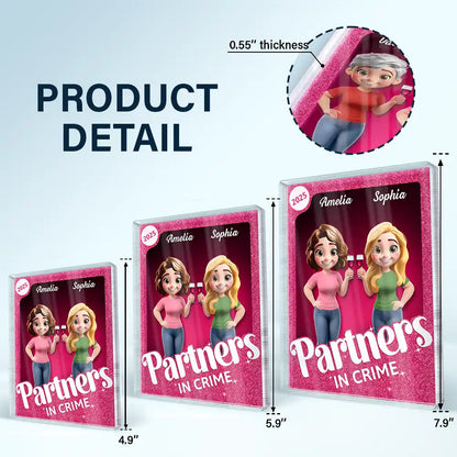 Besties Forever 3D Effect Toy Box - Personalized Custom Shaped Acrylic Plaque