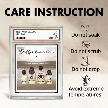 No. 1 Dad Retro Vintage Baseball Trading Card Style Personalized Acrylic Block Plaque, Gift For Dad