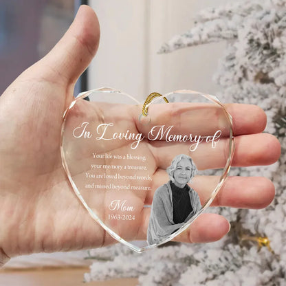 Custom Photo Memorial Ornament, Dad Mom Remembrance Christmas Ornament, Memorial Day Heart Acrylic Ornament, Mom Loss, Loss of Father Gift