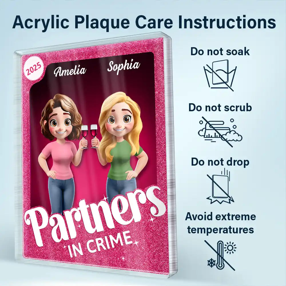 Besties Forever 3D Effect Toy Box - Personalized Custom Shaped Acrylic Plaque