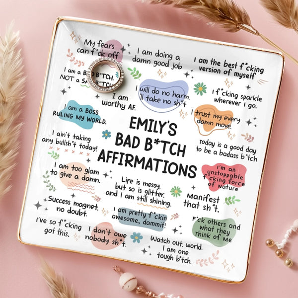 Custom Full-Print Jewelry Dish - Personalized Best Friend Birthday Gifts For Women, Besties, Sisters, BFF, Yourself - I Glow On My Own