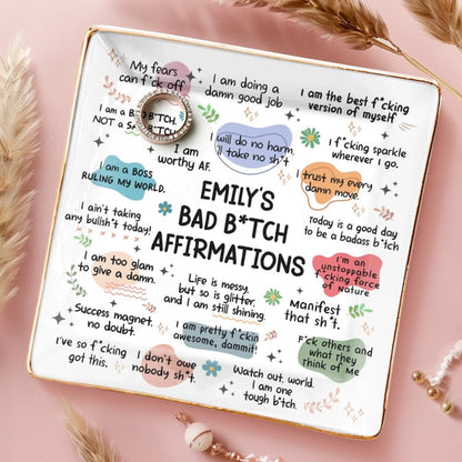 Custom Full-Print Jewelry Dish - Personalized Best Friend Birthday Gifts For Women, Besties, Sisters, BFF, Yourself - I Glow On My Own