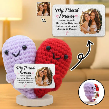Custom Photo My Friend Forever Never Apart - Personalized Doll Crochet With Custom Card