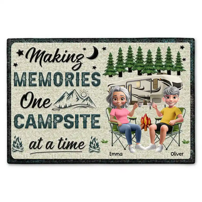 Making Memories One Campsite At A Time - Personalized Doormat