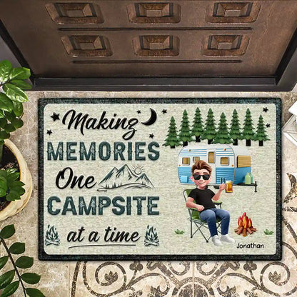 Making Memories One Campsite At A Time - Personalized Doormat