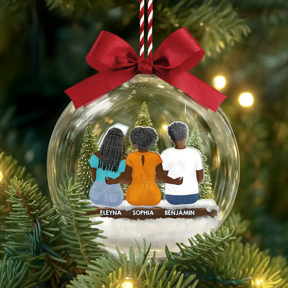 Grandma Mom And Children Together - Personalized 3D Acrylic Ball Ornament