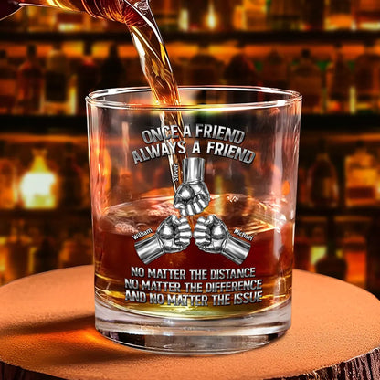 Once A Brother Always A Brother Metal Effect Hand Punch - Personalized Whiskey Glass