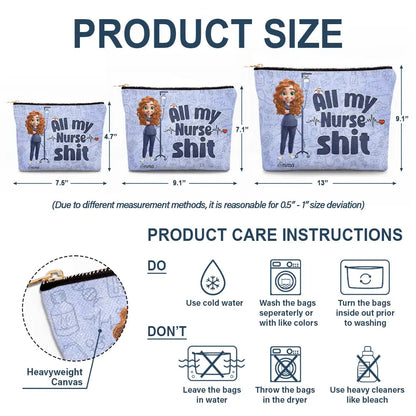 All My Nurse Sh*t - Personalized Cosmetic Bag