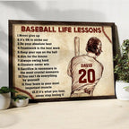 Custom Photo Pencil Sketch Baseball Life Lesson Baseball Lovers - Personalized Poster