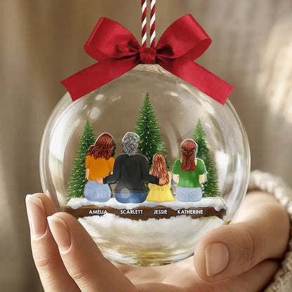 Grandma Mom And Children Together - Personalized 3D Acrylic Ball Ornament