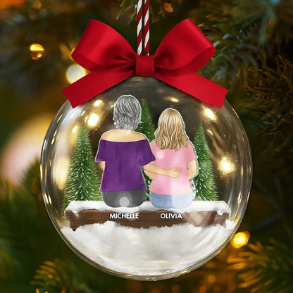 Grandma Mom And Children Together - Personalized 3D Acrylic Ball Ornament