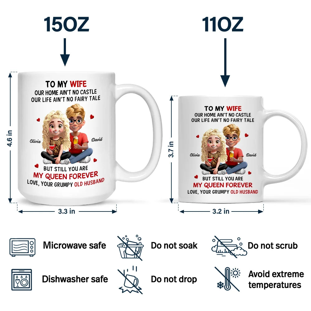 3D Effect Couple To My Wife Our Home Ain't No Castle - Personalized Mug