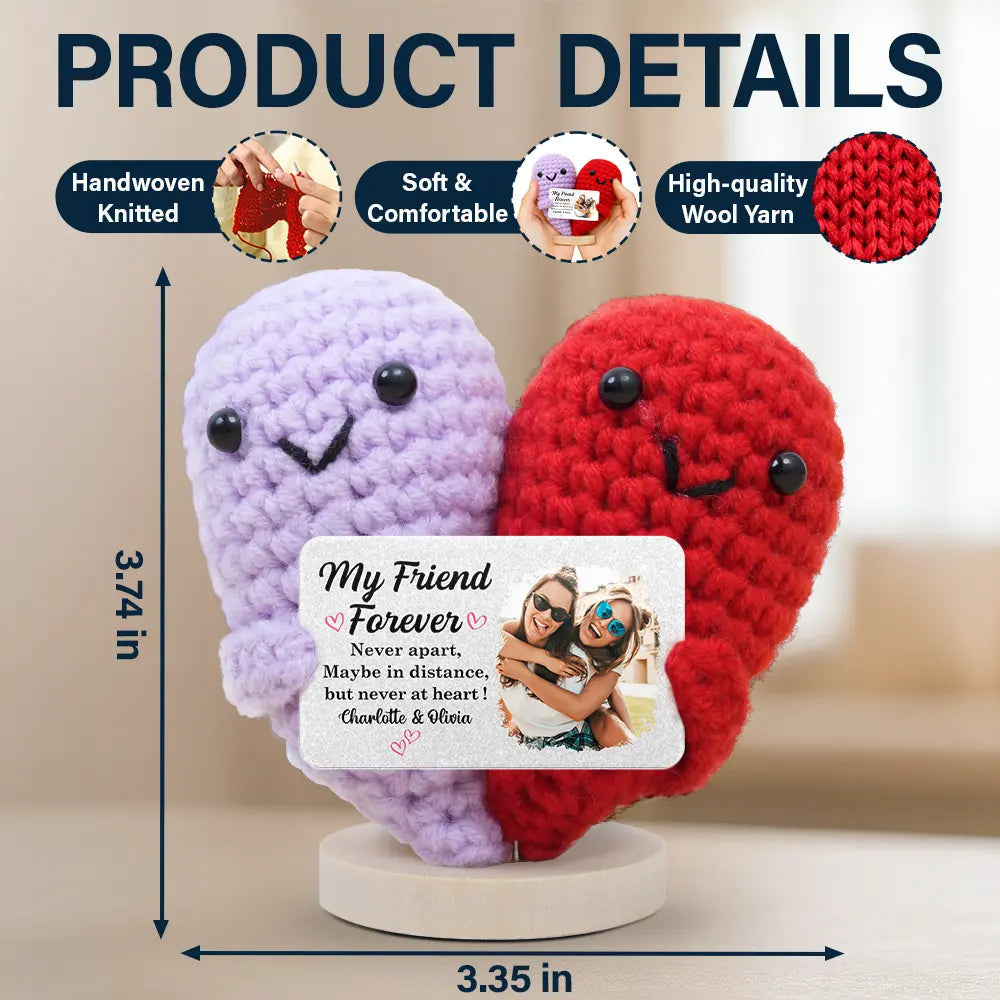Custom Photo My Friend Forever Never Apart - Personalized Doll Crochet With Custom Card