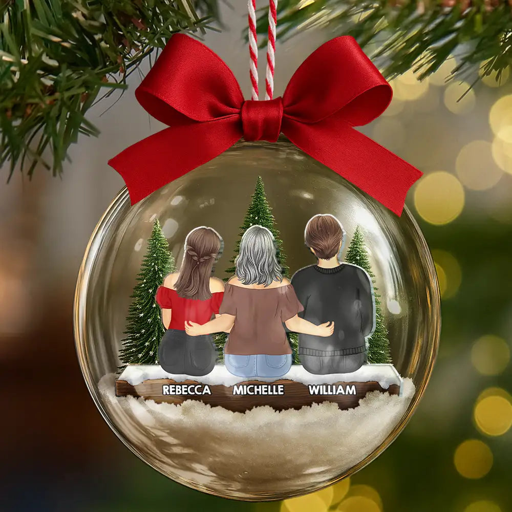 Grandma Mom And Children Together - Personalized 3D Acrylic Ball Ornament