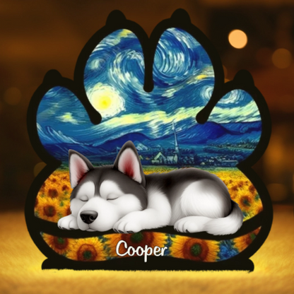Custom Starry Night Shaped Light Box - Personalized Pet Memorial Sympathy Gifts For Dogs - Light Of Love