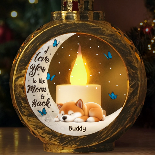 Custom Candlelight Lantern Ornament - Personalized Pet Christmas Memorial Sympathy Gifts For Dogs - Forever My Little Star