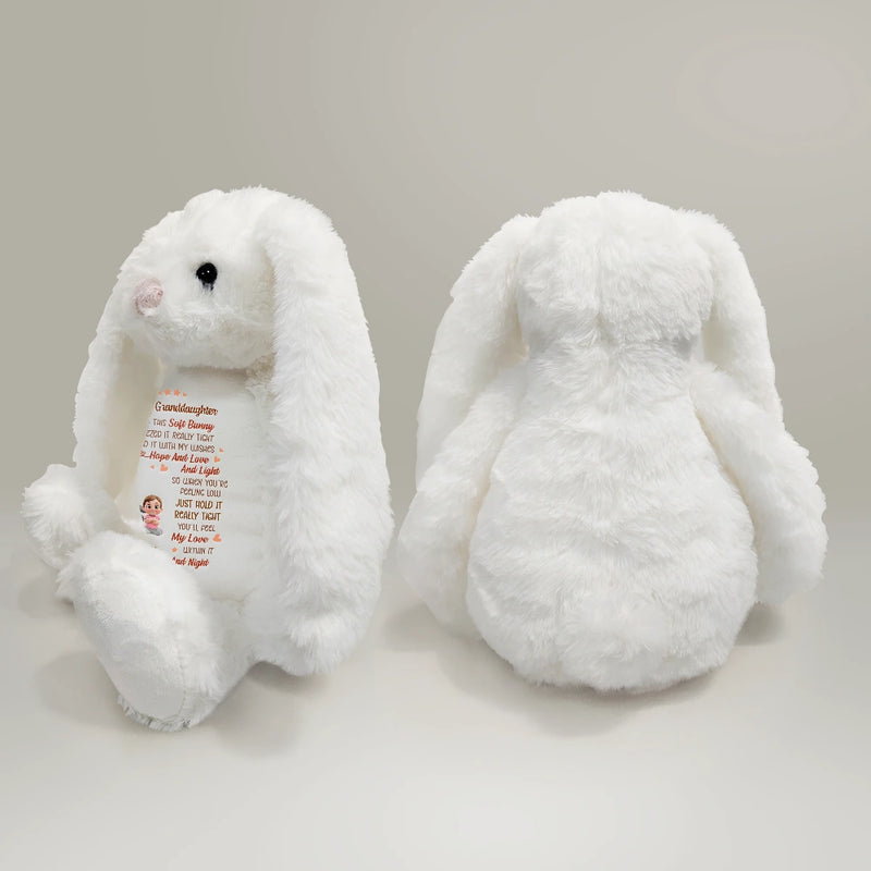 I Filled It With My Wishes Grandmother Granddaughter 3D Effect - Personalized Soft Toy Bunny
