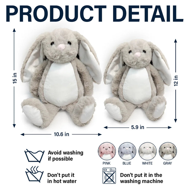 I Filled It With My Wishes Grandmother Granddaughter 3D Effect - Personalized Soft Toy Bunny