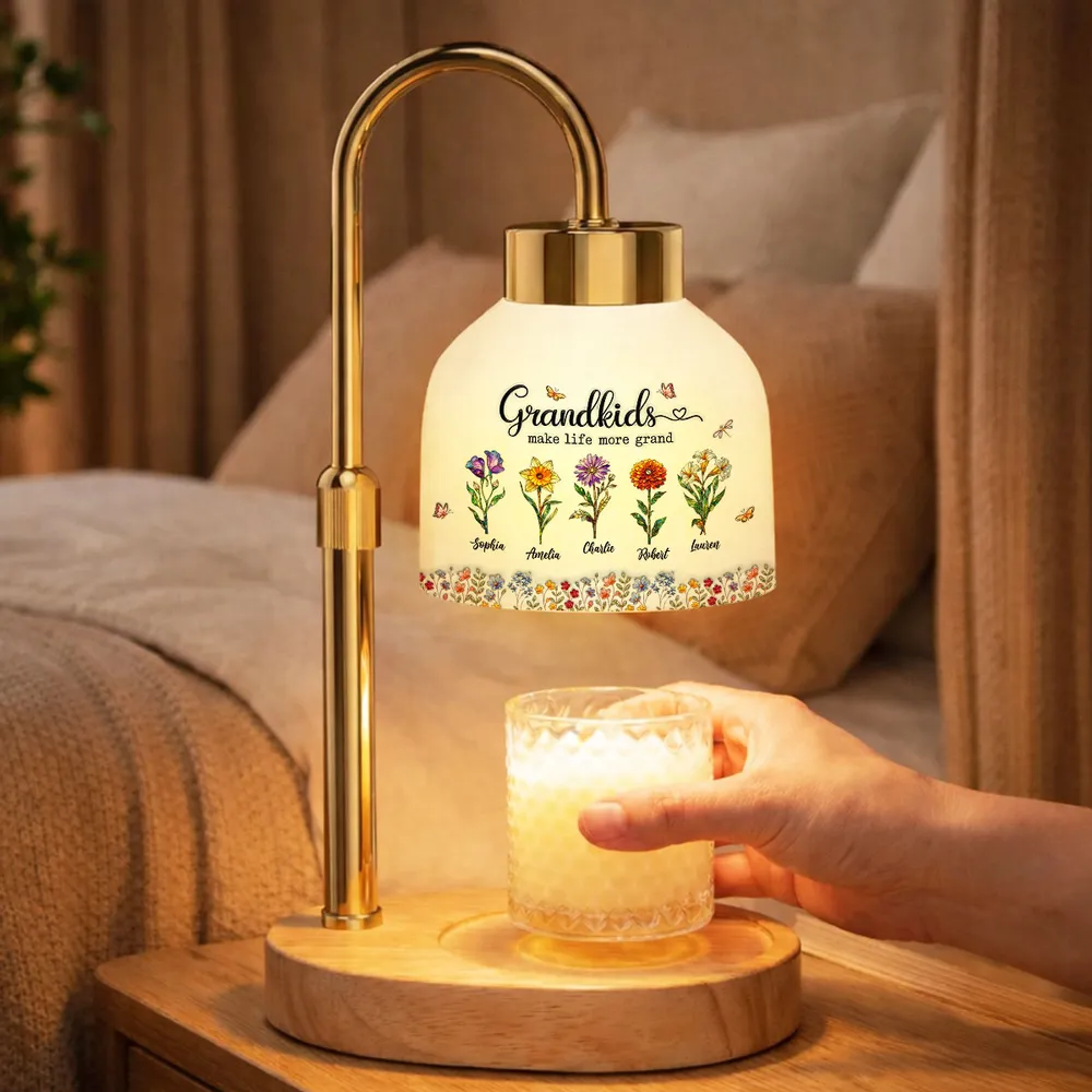 Grandkids Make My Life More Grand - Personalized Candle Warmer Lamp - Mother's Day Gift for Grandma, Mom, Wife