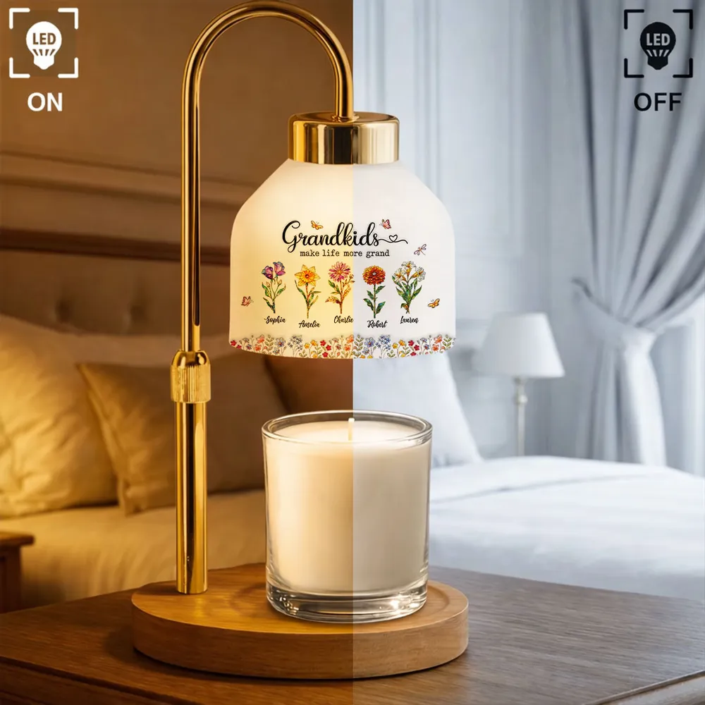 Grandkids Make My Life More Grand - Personalized Candle Warmer Lamp - Mother's Day Gift for Grandma, Mom, Wife