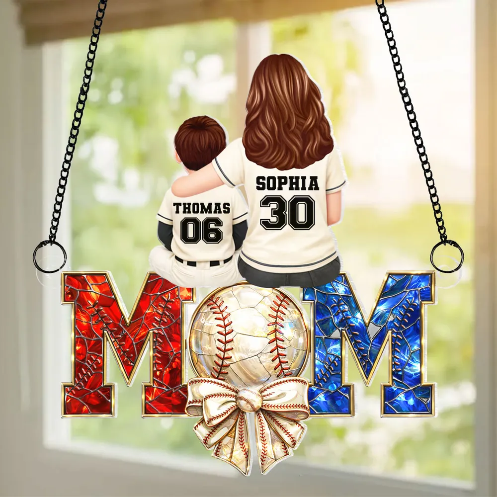 Baseball Mom - Personalized Acrylic Suncatcher - Mother's Day Gift for Mom, Wife