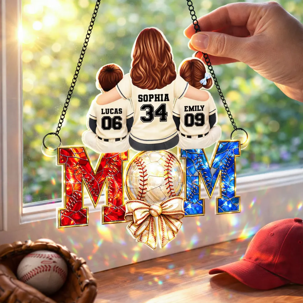 Baseball Mom - Personalized Acrylic Suncatcher - Mother's Day Gift for Mom, Wife