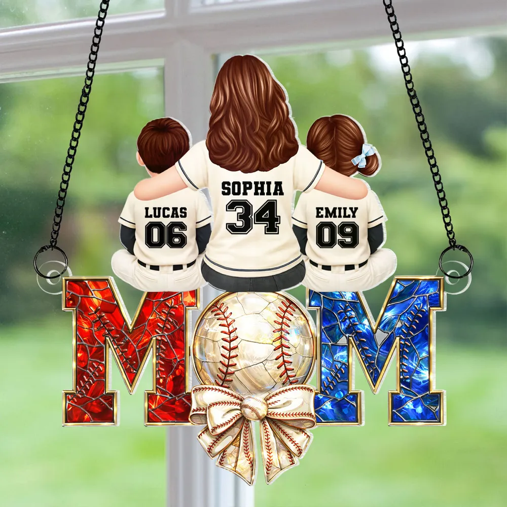 Baseball Mom - Personalized Acrylic Suncatcher - Mother's Day Gift for Mom, Wife