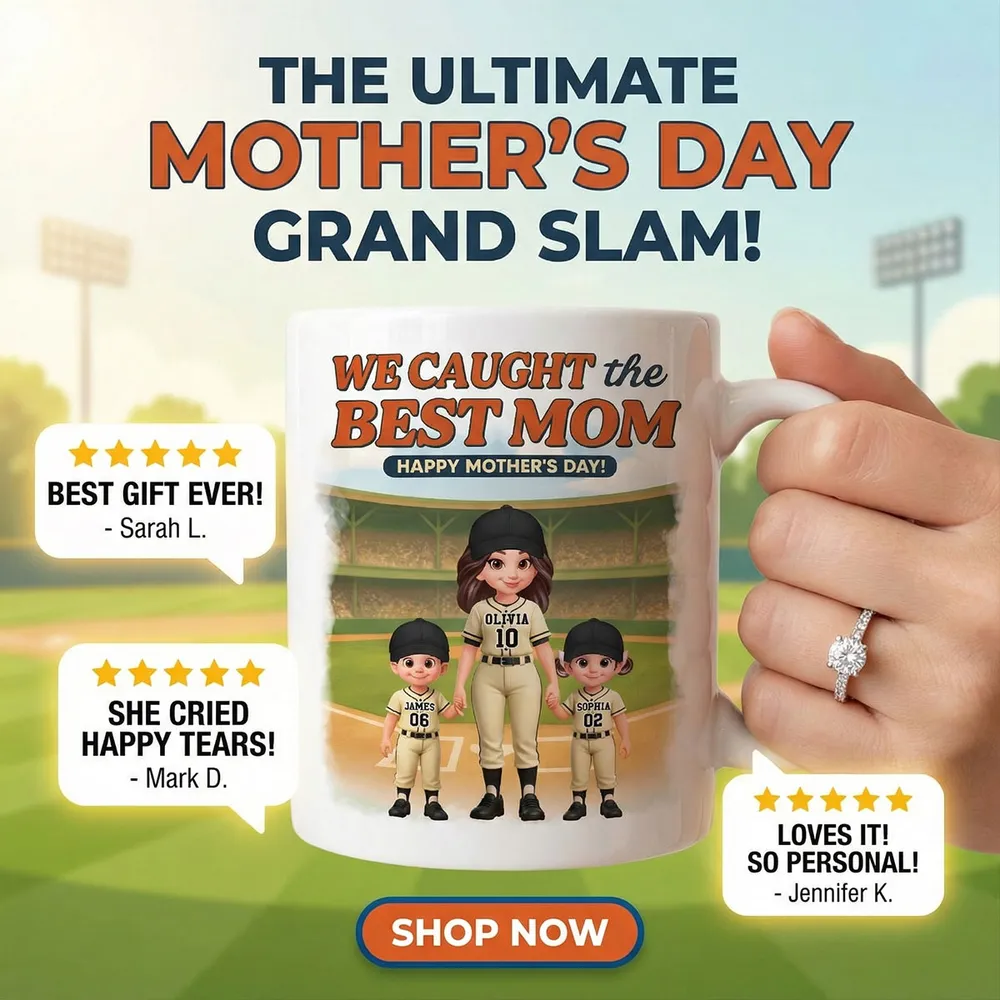 Baseball We Caught The Best Mom - Personalized Mug - Mother's Day Gift For Baseball Mom