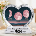 The Days You Became Our Mom Grandma Floral Custom Birth Moon Phase 2D Flat - Personalized Acrylic Block Plaque - Mother's Day Gift For Mom, Grandma