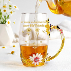 It Takes A Long Time To Grow Old Friends - Personalized Glass Flower Tea Cup