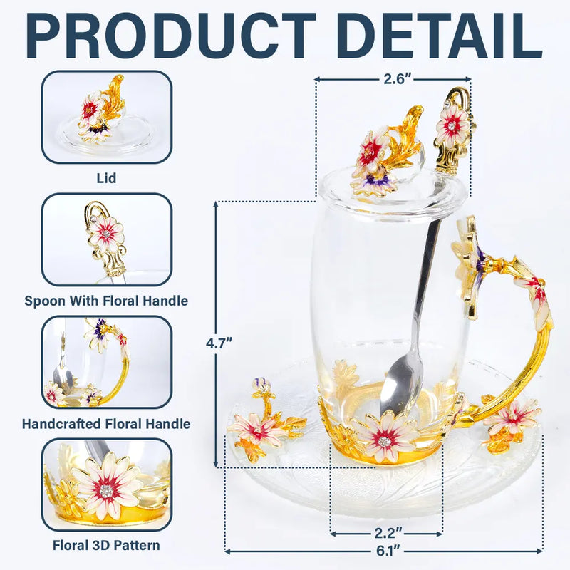 It Takes A Long Time To Grow Old Friends - Personalized Glass Flower Tea Cup