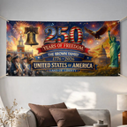 USA 250th Anniversary Land Of Liberty - Personalized Horizontal Banner