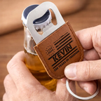 Stars And Stripes 250 Years Of Freedom - Personalized Leather Bottle Opener Keychain